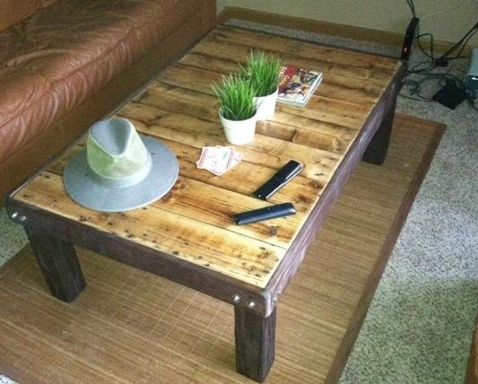 How To Make An Inexpensive Coffee-Stained Wood Pallet Coffee Table