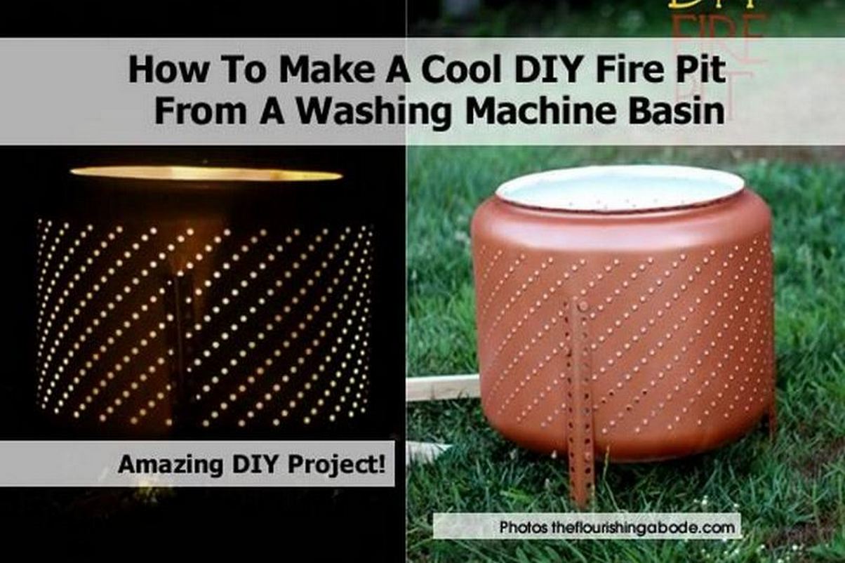 How To Make A Cool DIY Fire Pit From A Washing Machine Basin