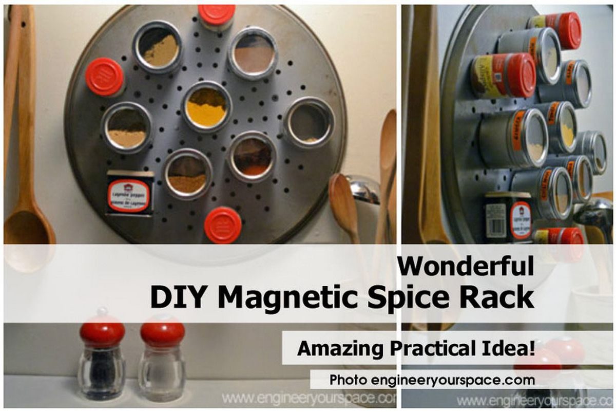 diy magnetic spice rack