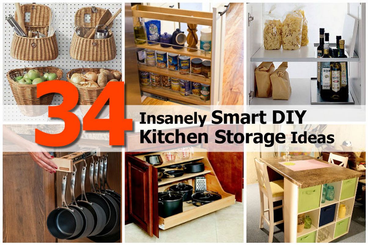 34 Insanely Smart DIY Kitchen Storage Ideas